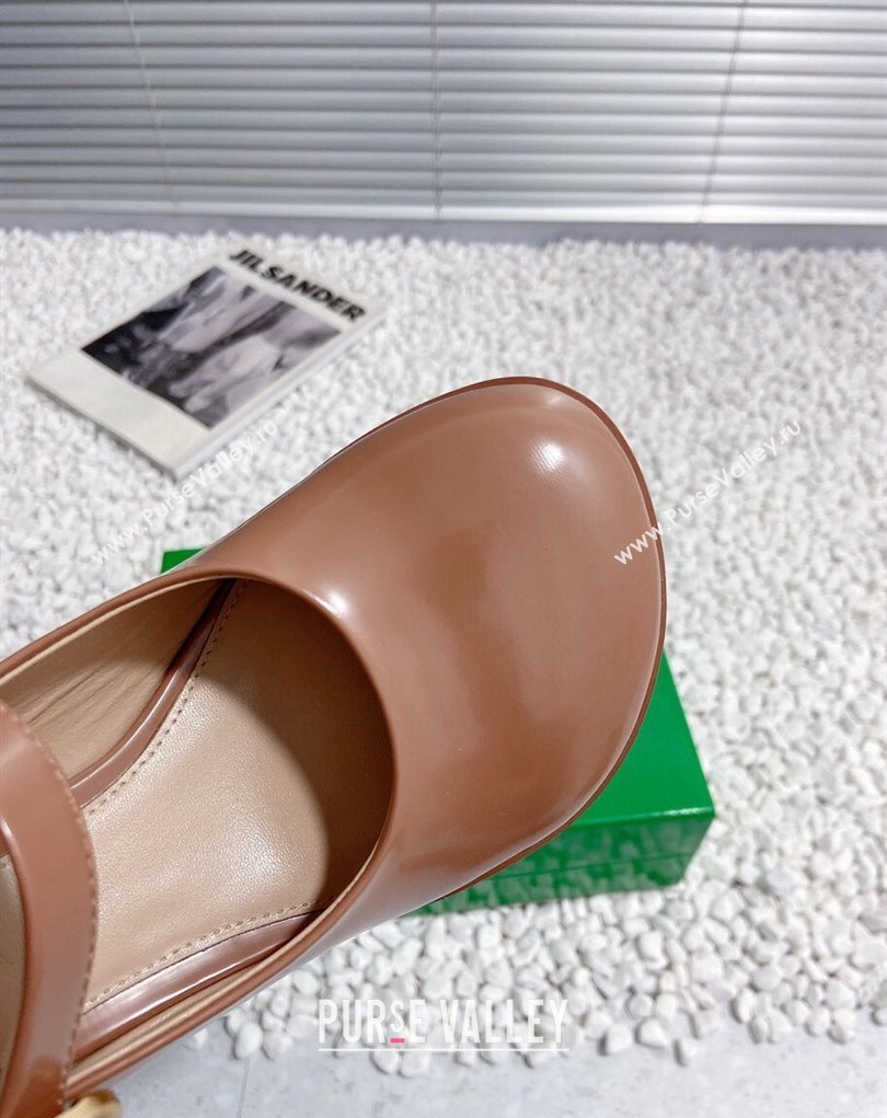 Bottega Veneta Heel 7.5cm Rubberized leather Atomic Mary-Jane Pumps Brown 2024 (modeng-23121104)