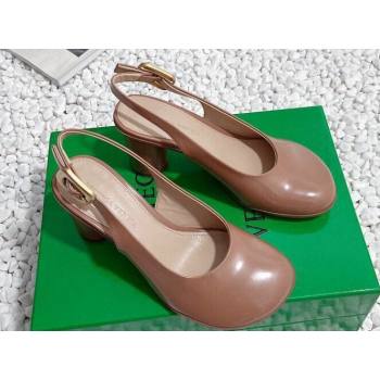 Bottega Veneta Heel 7.5cm Rubberized leather Atomic Slingback Pumps Brown 2024 (modeng-23121108)