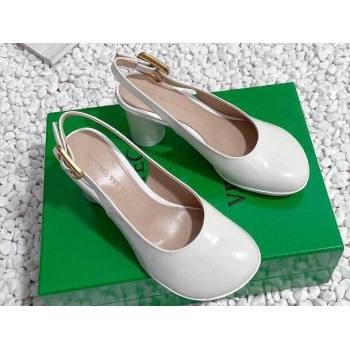 Bottega Veneta Heel 7.5cm Rubberized leather Atomic Slingback Pumps White 2024 (modeng-23121106)