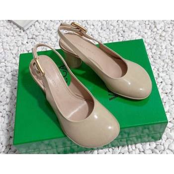 Bottega Veneta Heel 7.5cm Rubberized leather Atomic Slingback Pumps Beige 2024 (modeng-23121107)