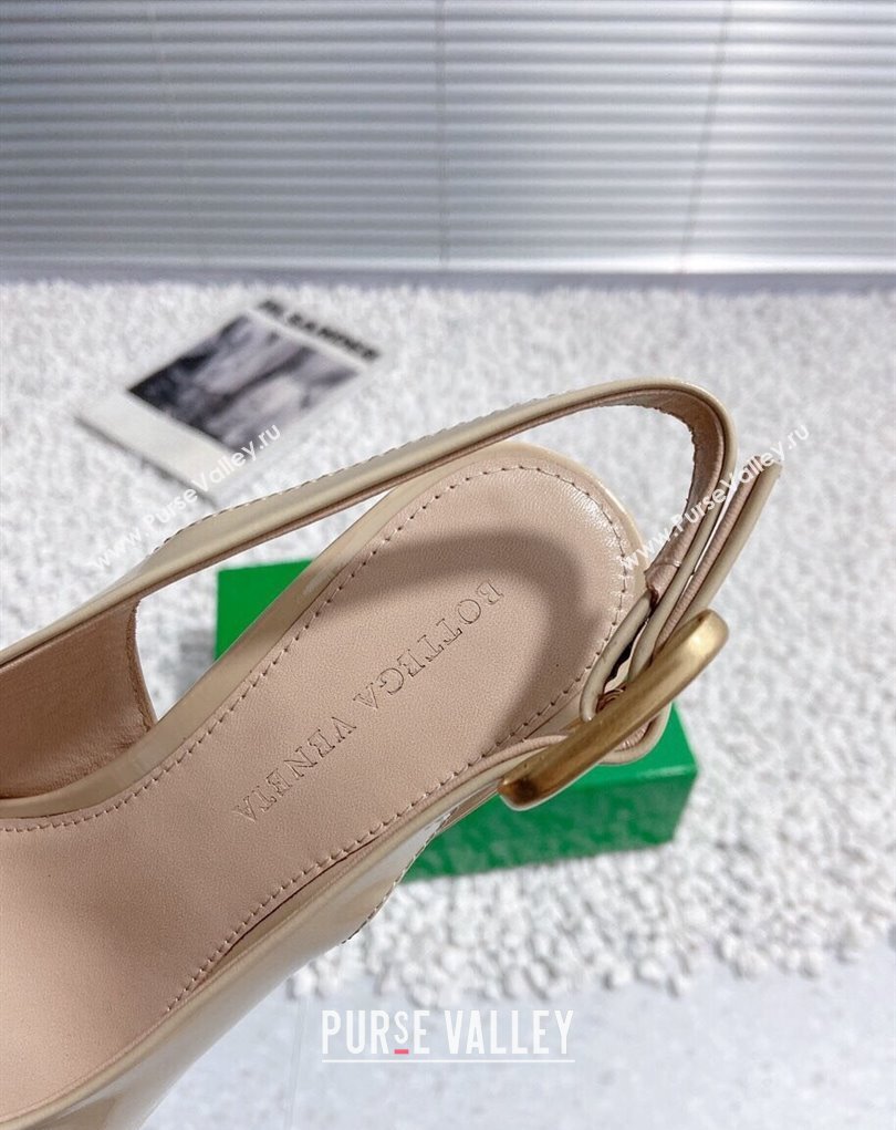 Bottega Veneta Heel 7.5cm Rubberized leather Atomic Slingback Pumps Beige 2024 (modeng-23121107)