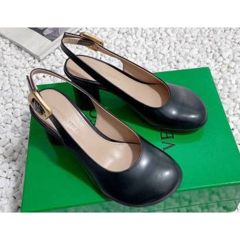 Bottega Veneta Heel 7.5cm Rubberized leather Atomic Slingback Pumps Black 2024 (modeng-23121105)