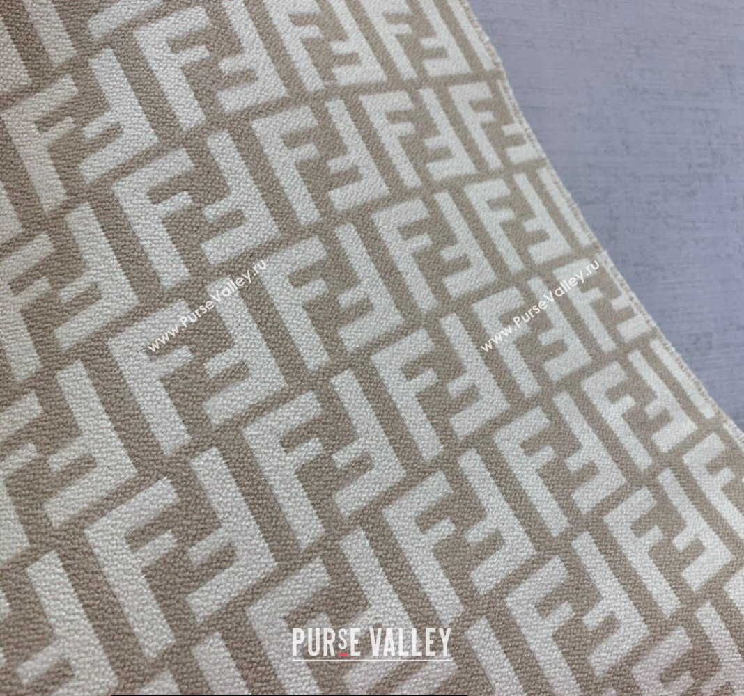 Fendi Beige wool and cashmere FF scarf 30x180cm 2024 (weinisi-23121116)