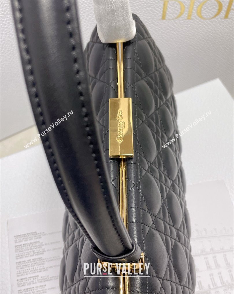 Dior Top Handle Bag in Black Cannage Lambskin 2024 (xinyidai-23121210)