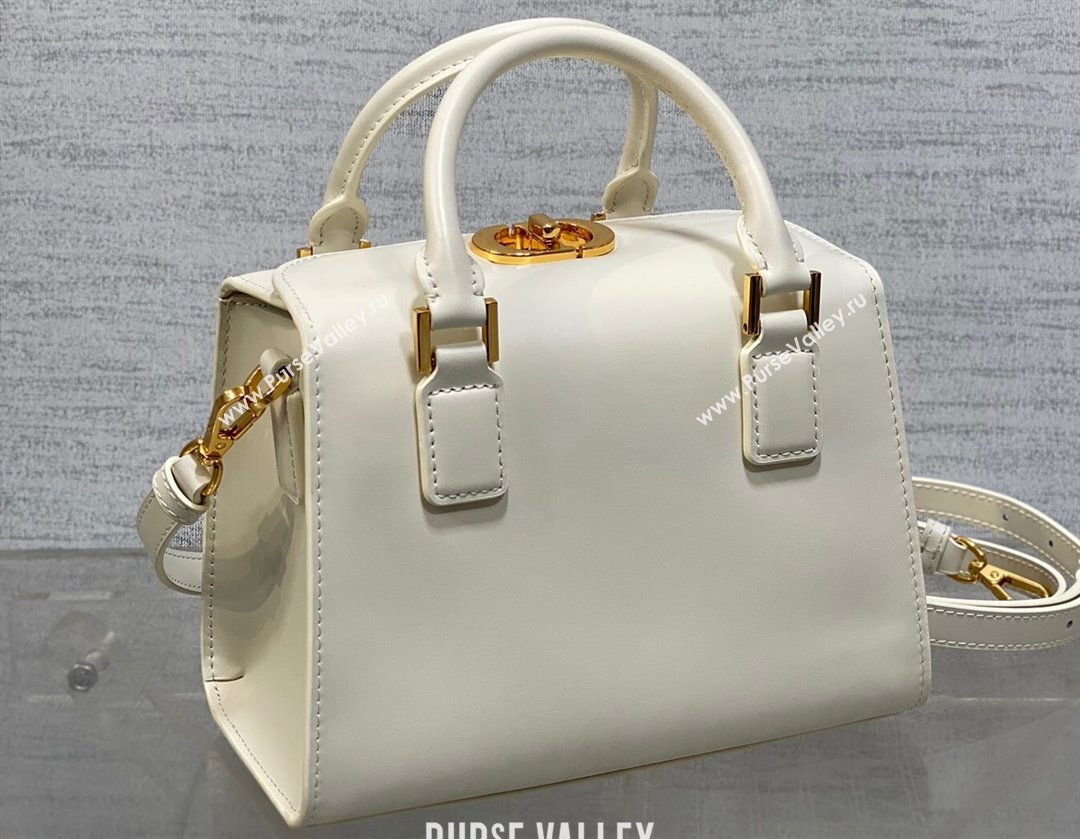 Dior Small Boston Bag in White Box Calfskin 2024 (xinyidai-23121220)