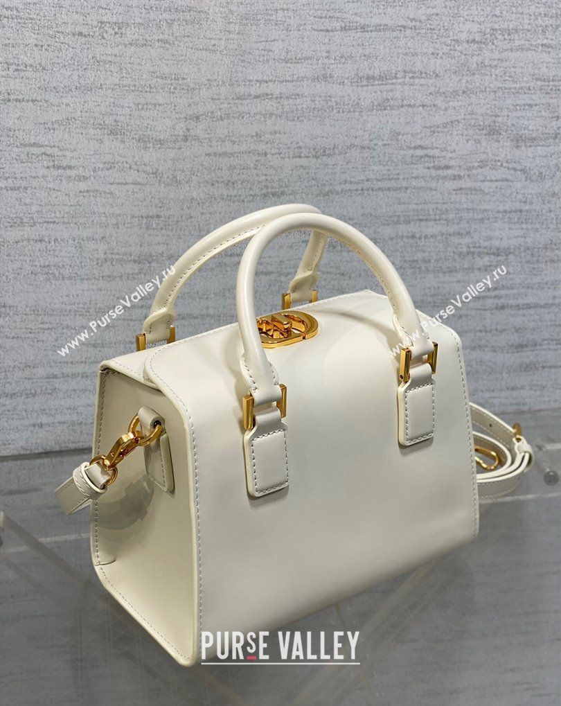 Dior Small Boston Bag in White Box Calfskin 2024 (xinyidai-23121220)