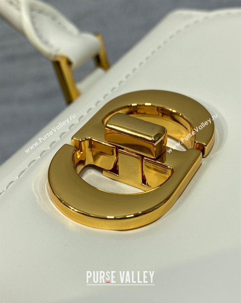 Dior Small Boston Bag in White Box Calfskin 2024 (xinyidai-23121220)