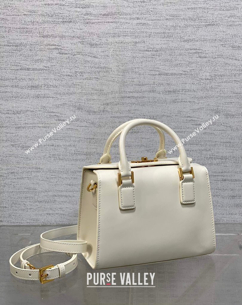 Dior Small Boston Bag in White Box Calfskin 2024 (xinyidai-23121220)