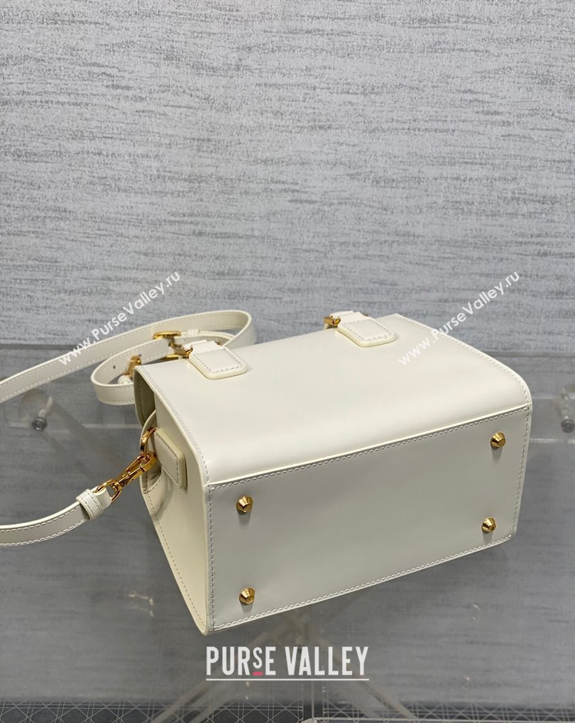 Dior Small Boston Bag in White Box Calfskin 2024 (xinyidai-23121220)