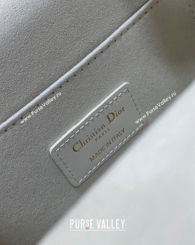 Dior Small Boston Bag in White Box Calfskin 2024 (xinyidai-23121220)