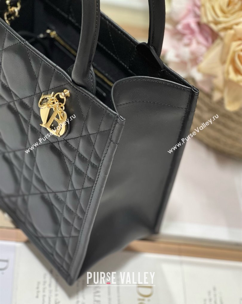 Dior Small Book Tote Bag in Black Cannage Lambskin 2024 (xinyidai-23121215)
