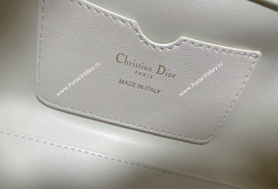 Dior Top Handle Bag in White Cannage Lambskin 2024 (xinyidai-23121211)