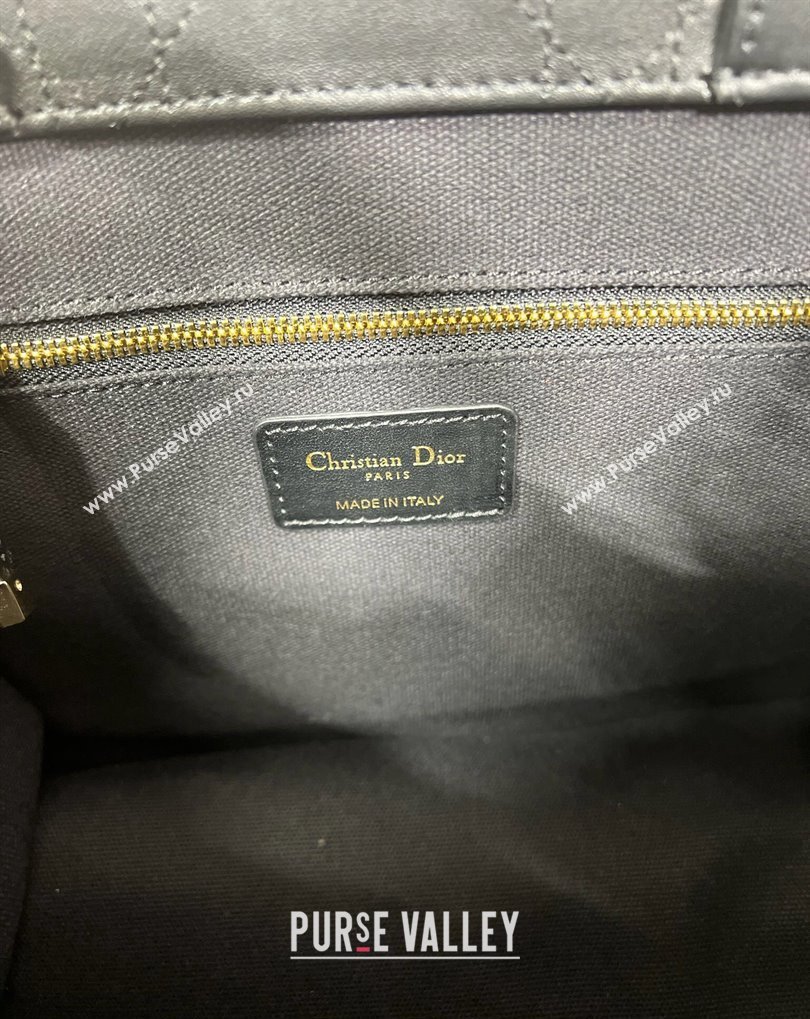 Dior Small Book Tote Bag in Black Cannage Lambskin 2024 (xinyidai-23121215)