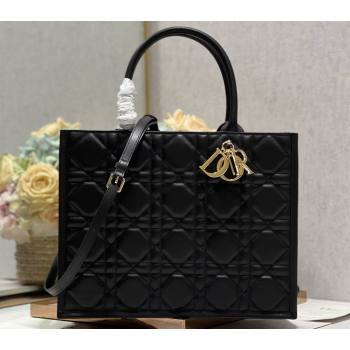 Dior Medium Book Tote Bag in Black Cannage Lambskin 2024 (xinyidai-23121214)