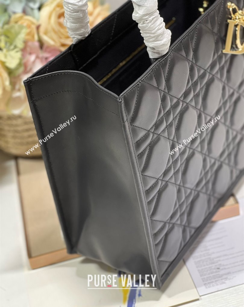 Dior Medium Book Tote Bag in Black Cannage Lambskin 2024 (xinyidai-23121214)