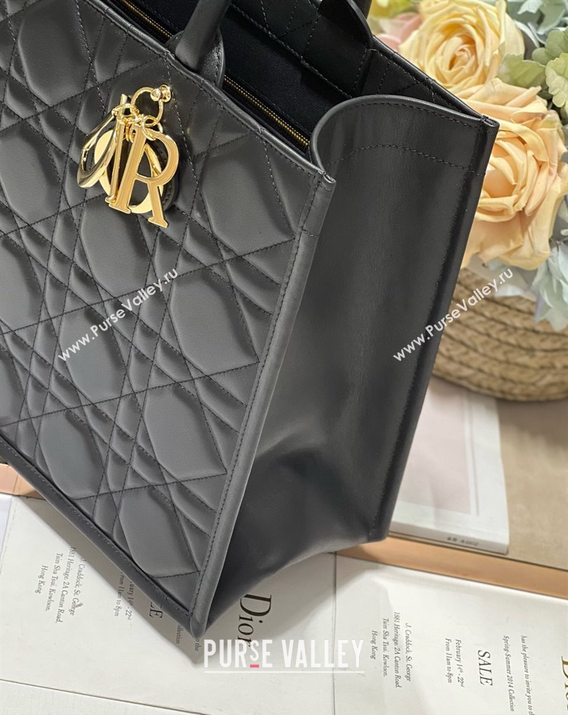 Dior Medium Book Tote Bag in Black Cannage Lambskin 2024 (xinyidai-23121214)