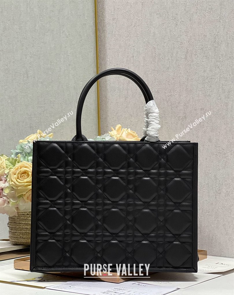 Dior Medium Book Tote Bag in Black Cannage Lambskin 2024 (xinyidai-23121214)