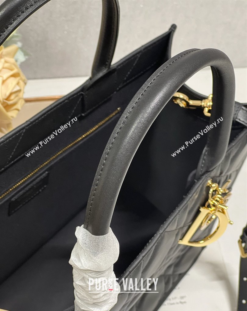 Dior Medium Book Tote Bag in Black Cannage Lambskin 2024 (xinyidai-23121214)