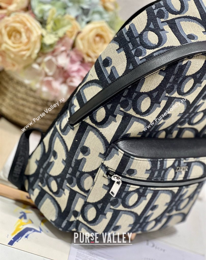 Dior Rider Backpack Bag in Beige and Black Maxi Dior Oblique Jacquard 2024 (xinyidai-23121222)