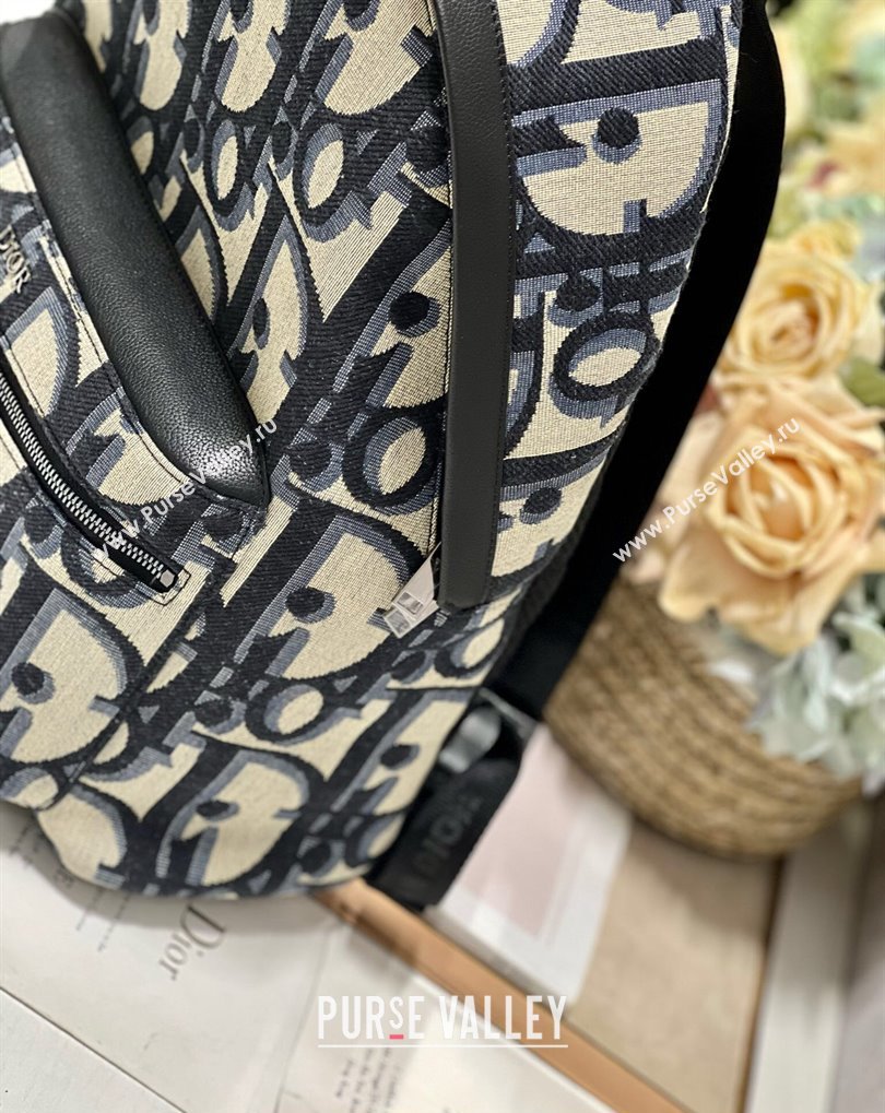 Dior Rider Backpack Bag in Beige and Black Maxi Dior Oblique Jacquard 2024 (xinyidai-23121222)