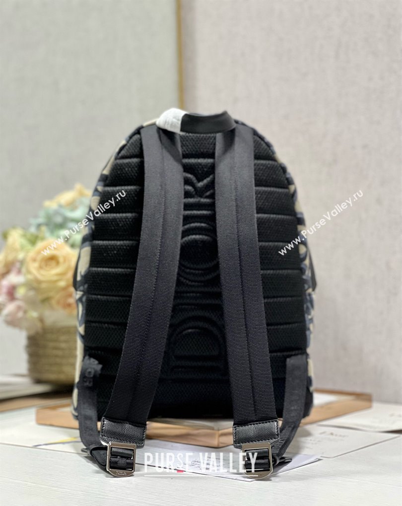 Dior Rider Backpack Bag in Beige and Black Maxi Dior Oblique Jacquard 2024 (xinyidai-23121222)