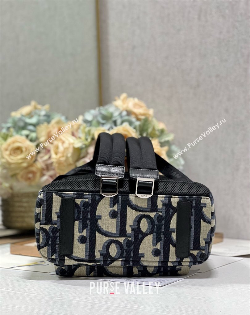 Dior Rider Backpack Bag in Beige and Black Maxi Dior Oblique Jacquard 2024 (xinyidai-23121222)
