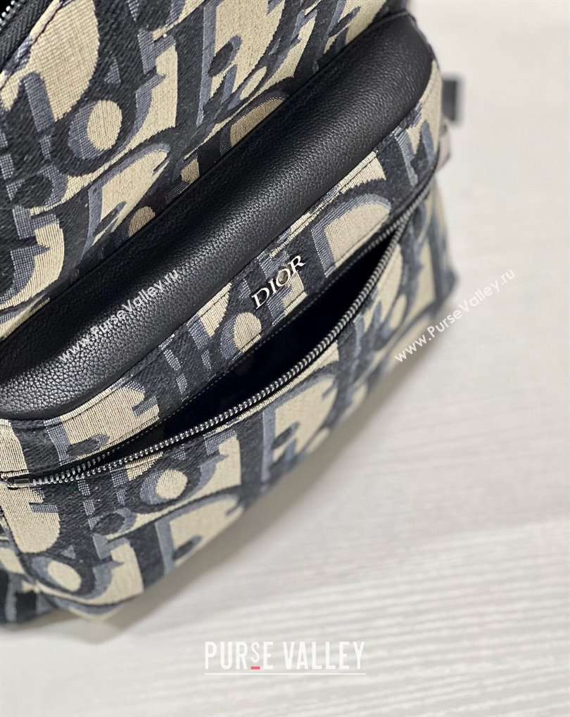 Dior Rider Backpack Bag in Beige and Black Maxi Dior Oblique Jacquard 2024 (xinyidai-23121222)