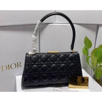 Dior Top Handle Bag in Black Cannage Lambskin 2024 (xinyidai-23121210)