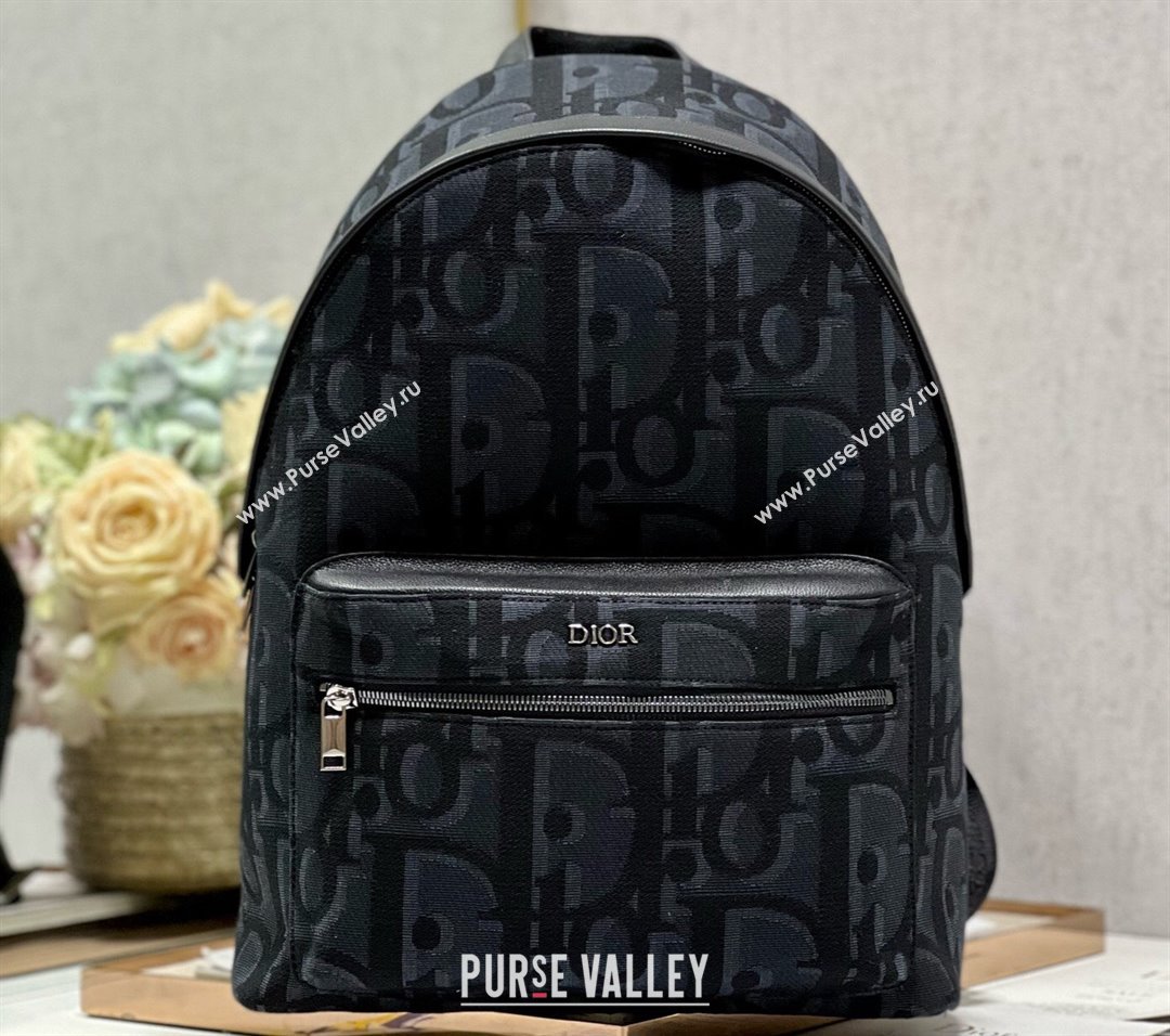 Dior Rider Backpack Bag in Black Maxi Dior Oblique Jacquard 2024 (xinyidai-23121221)