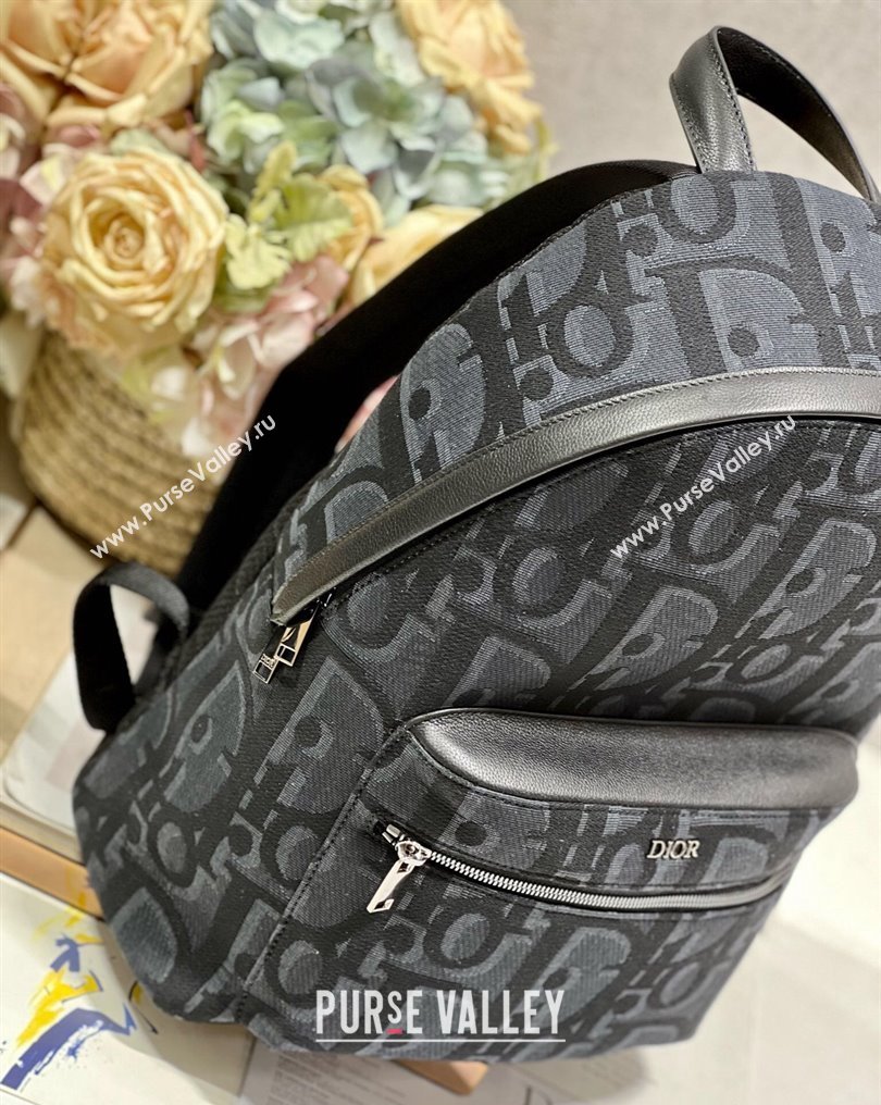Dior Rider Backpack Bag in Black Maxi Dior Oblique Jacquard 2024 (xinyidai-23121221)