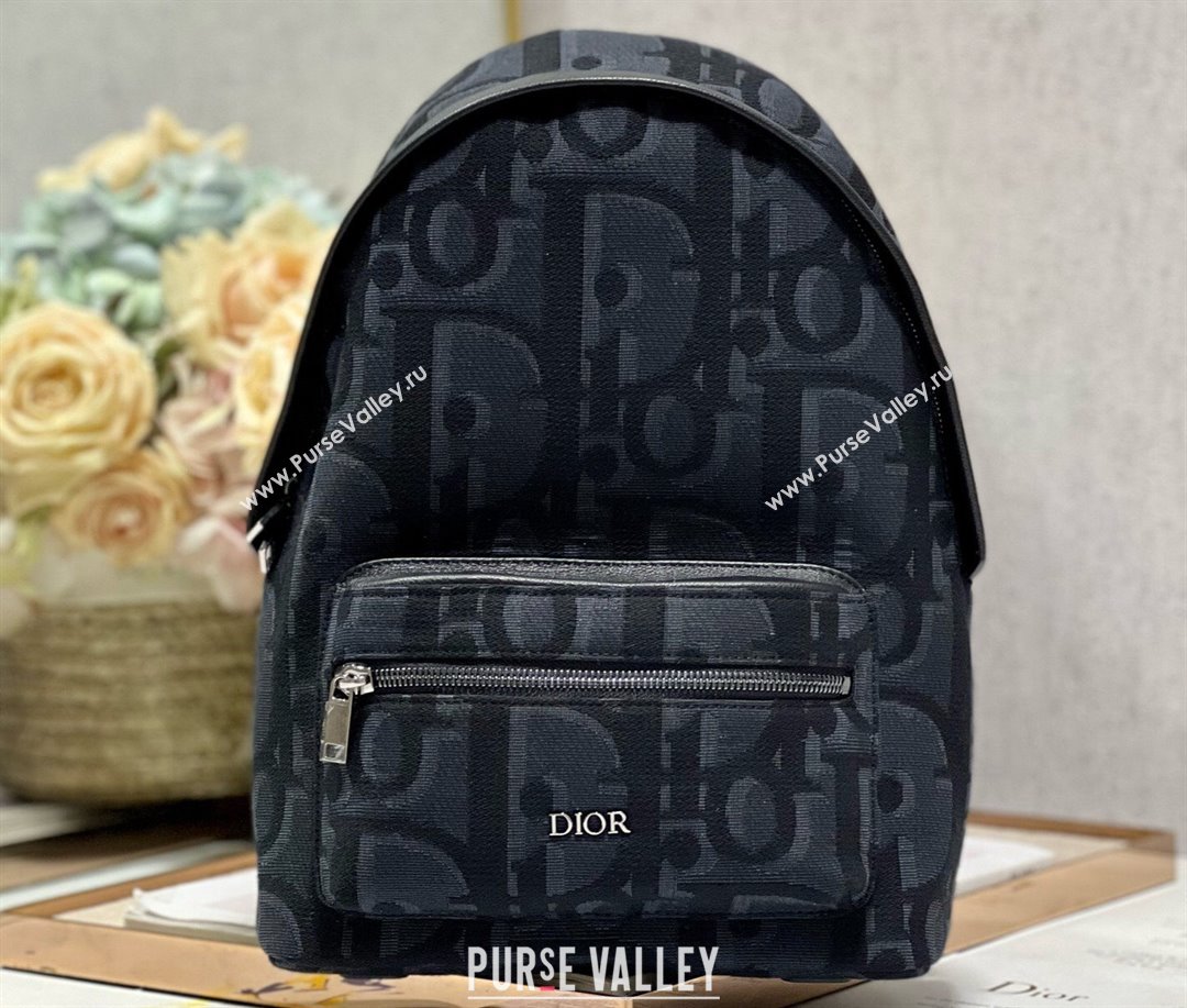 Dior Small Rider Backpack Bag in Black Maxi Dior Oblique Jacquard 2024 (xinyidai-23121223)