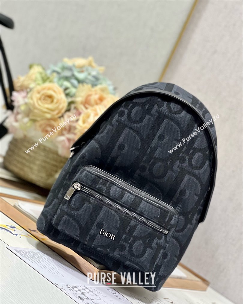 Dior Small Rider Backpack Bag in Black Maxi Dior Oblique Jacquard 2024 (xinyidai-23121223)