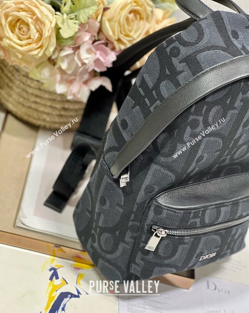 Dior Small Rider Backpack Bag in Black Maxi Dior Oblique Jacquard 2024 (xinyidai-23121223)
