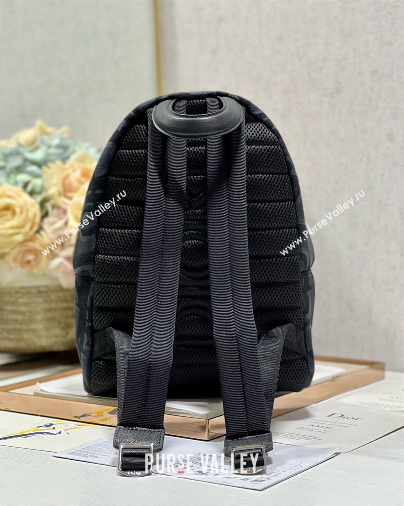 Dior Small Rider Backpack Bag in Black Maxi Dior Oblique Jacquard 2024 (xinyidai-23121223)