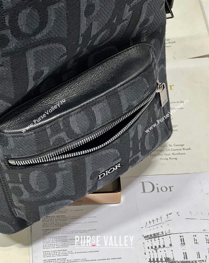 Dior Small Rider Backpack Bag in Black Maxi Dior Oblique Jacquard 2024 (xinyidai-23121223)