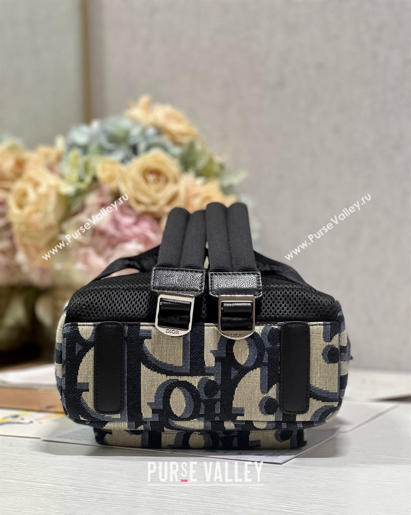 Dior Small Rider Backpack Bag in Beige and Black Maxi Dior Oblique Jacquard 2024 (xinyidai-23121224)