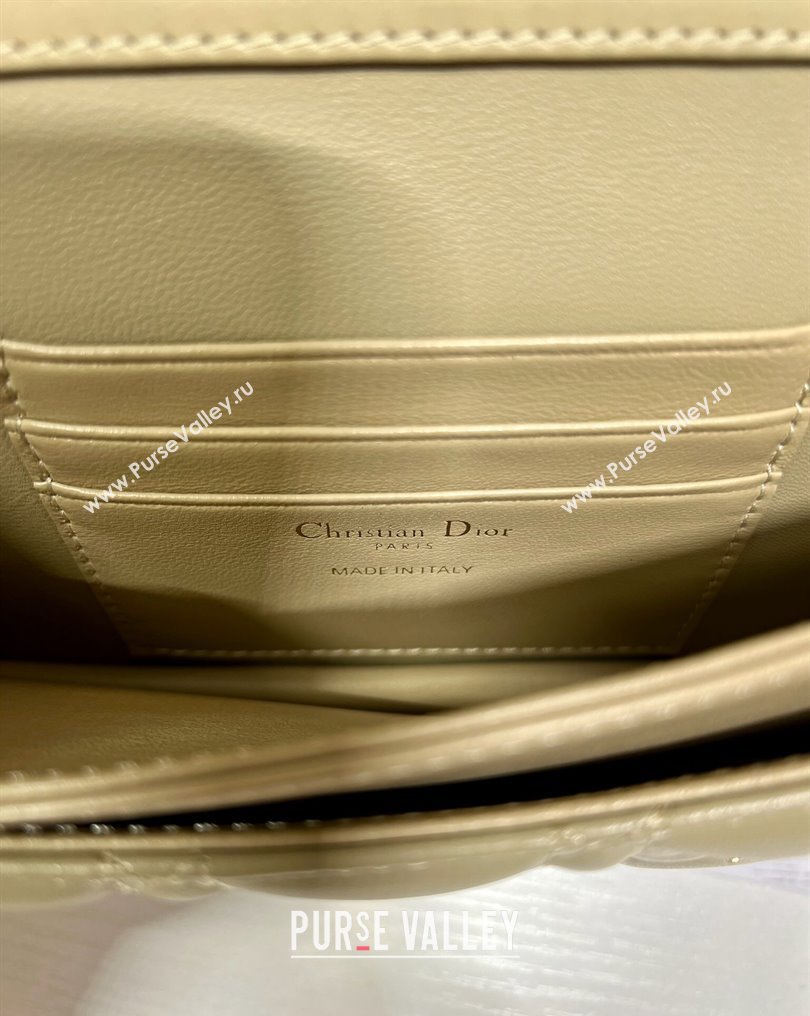 Miss Dior Mini Bag in Apricot Cannage Lambskin with Gold-Finish Butterfly Studs 2024 (xinyidai-23121209)