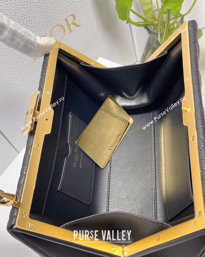 Dior Top Handle Bag in Black Cannage Lambskin 2024 (xinyidai-23121210)