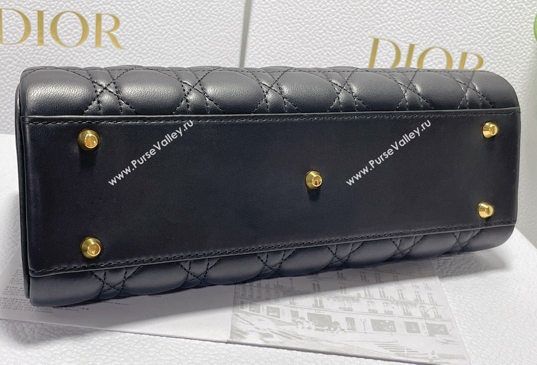 Dior Top Handle Bag in Black Cannage Lambskin 2024 (xinyidai-23121210)