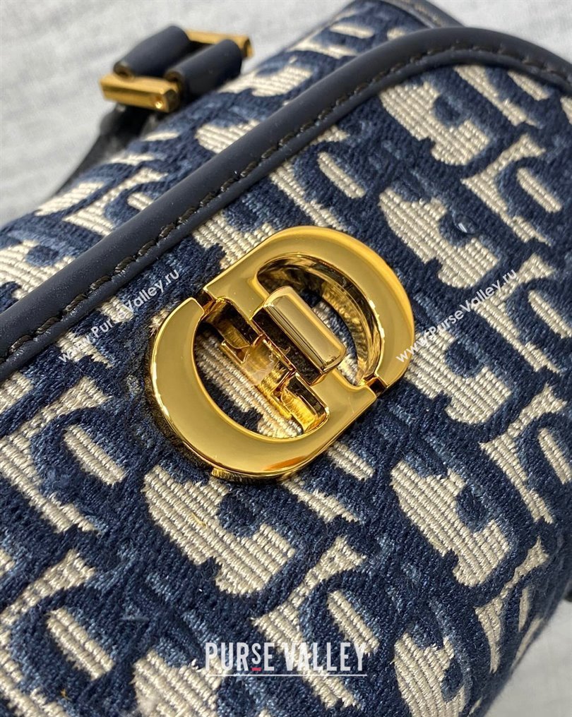 Dior Small Boston Bag in Blue Oblique Jacquard 2024 (xinyidai-23121218)