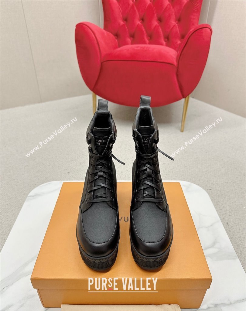 Louis Vuitton Laureate Platform Desert Boots 1AC7RU Textile Black 2024 (SS-23121475)