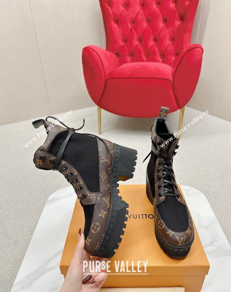 Louis Vuitton Laureate Platform Desert Boots Monogram linen 2024 (SS-23121476)