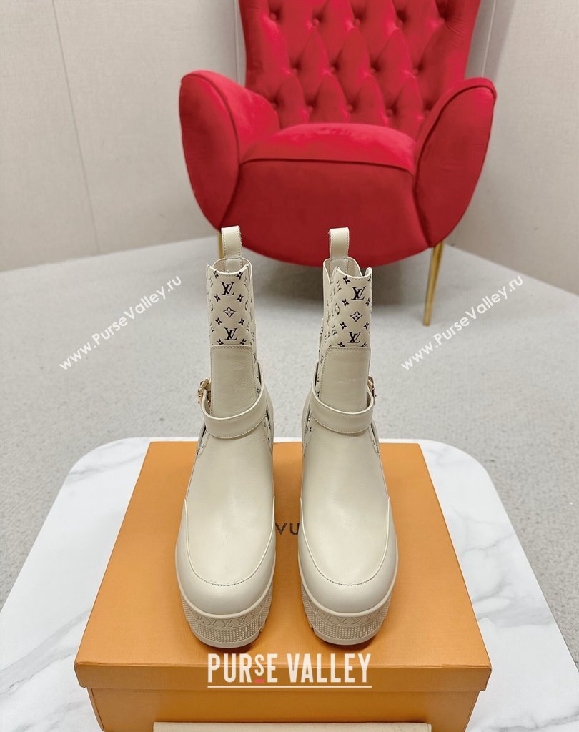 Louis Vuitton Laureate Platform Desert Boots 1ACA9Z Calf leather Beige 2024 (SS-23121478)