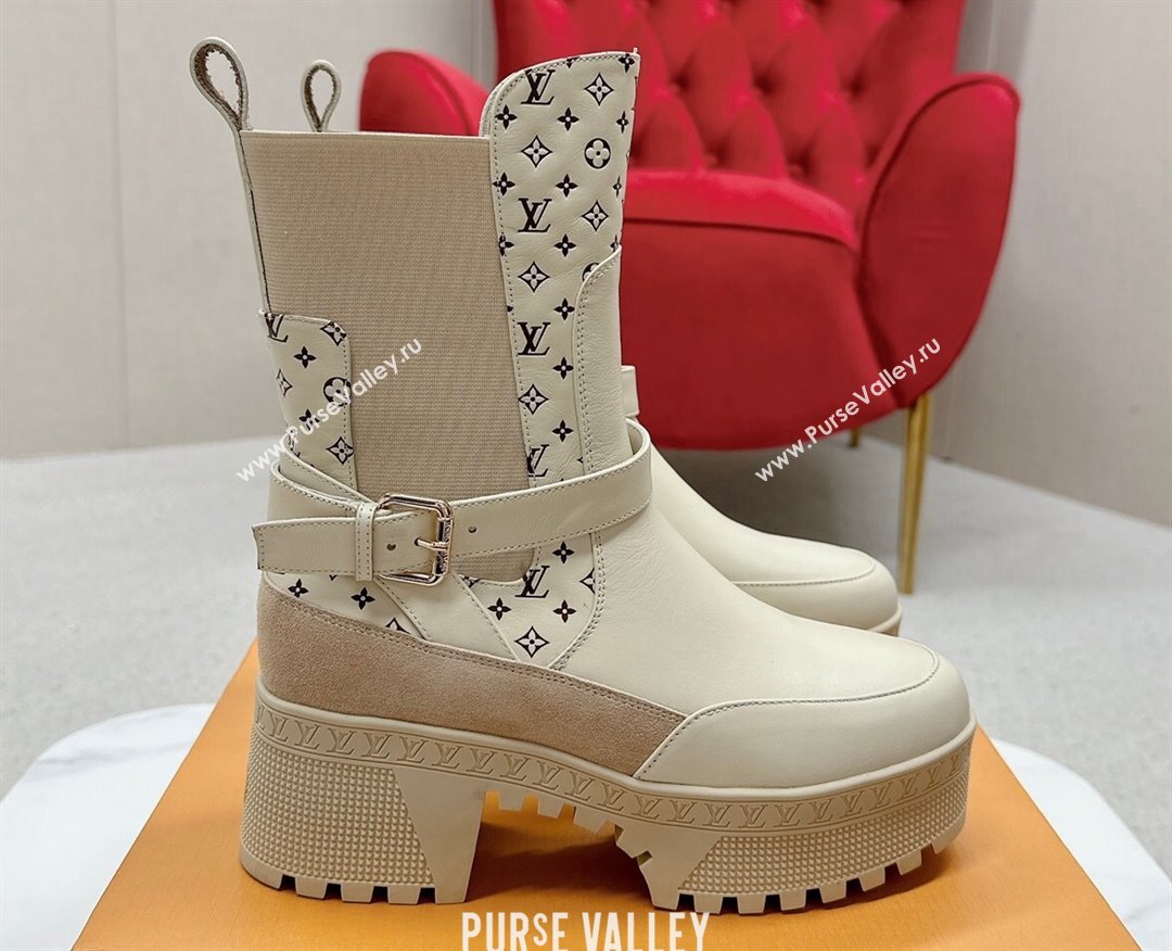 Louis Vuitton Laureate Platform Desert Boots 1ACA9Z Calf leather Beige 2024 (SS-23121478)