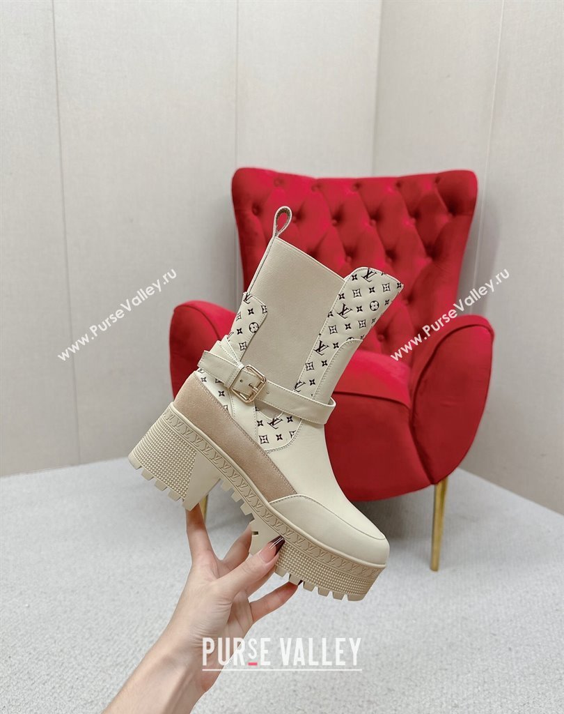 Louis Vuitton Laureate Platform Desert Boots 1ACA9Z Calf leather Beige 2024 (SS-23121478)