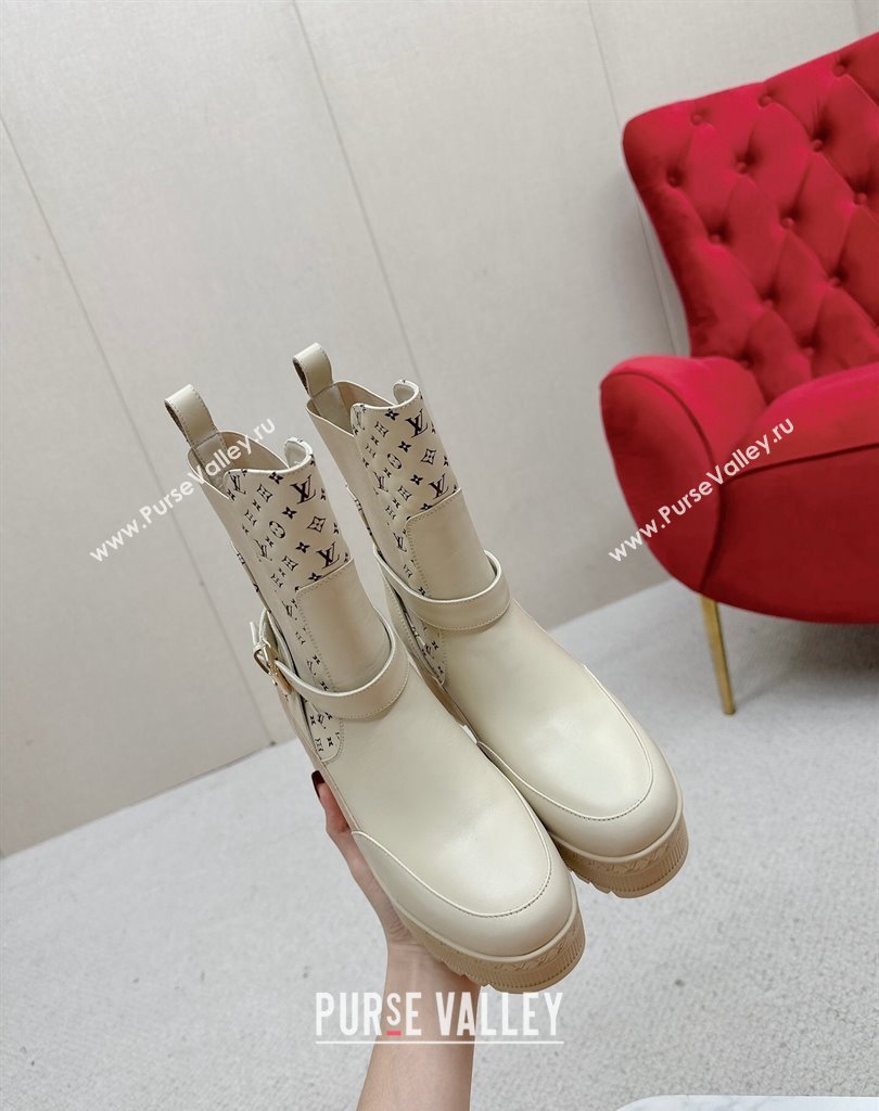Louis Vuitton Laureate Platform Desert Boots 1ACA9Z Calf leather Beige 2024 (SS-23121478)