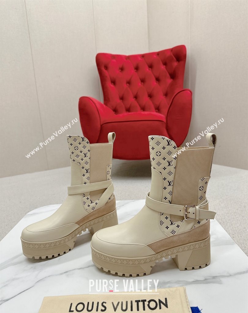 Louis Vuitton Laureate Platform Desert Boots 1ACA9Z Calf leather Beige 2024 (SS-23121478)