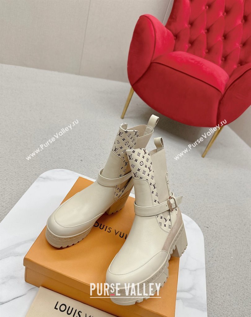 Louis Vuitton Laureate Platform Desert Boots 1ACA9Z Calf leather Beige 2024 (SS-23121478)