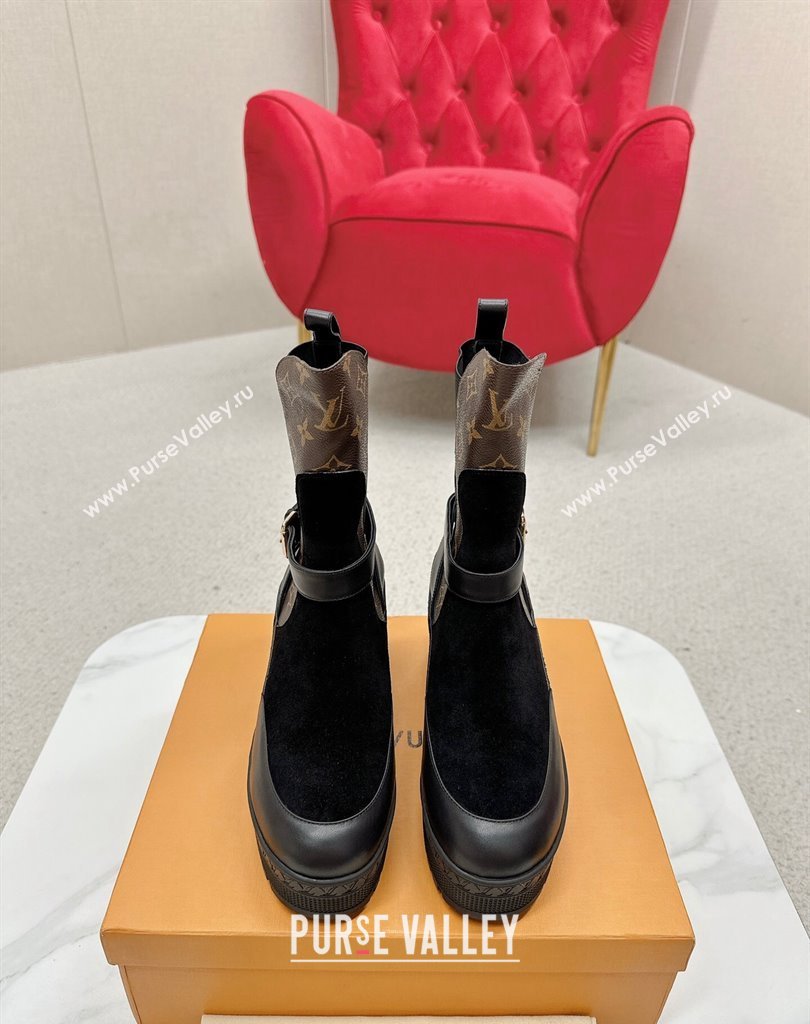 Louis Vuitton Laureate Platform Desert Boots Suede calf leather Black 2024 (SS-23121479)
