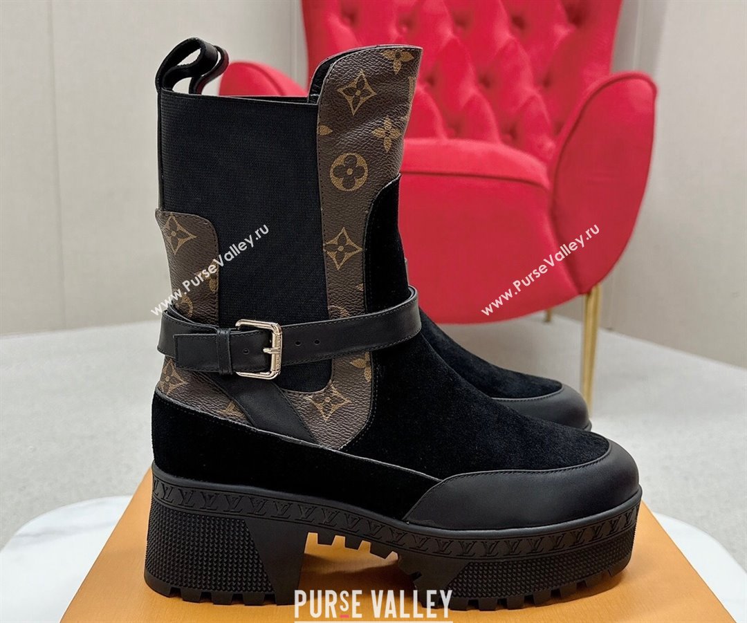 Louis Vuitton Laureate Platform Desert Boots Suede calf leather Black 2024 (SS-23121479)